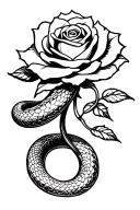 snake holding rose tattoo tattoo design idea