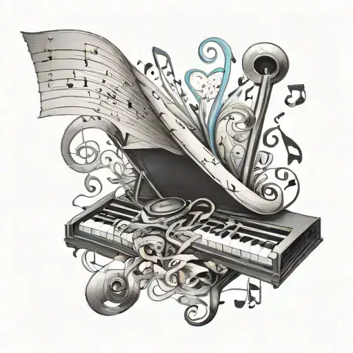 You Need Love Letters with Music Notes tattoo design idea