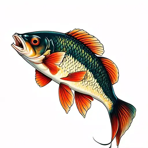Coi fish in the sweet potato da perna tattoo design idea