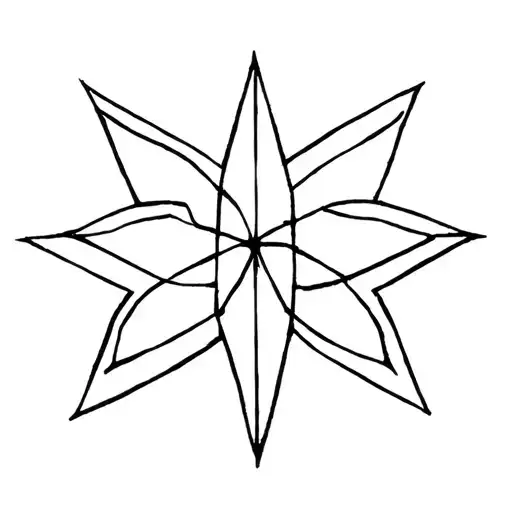 black 5 point star abstract design tattoo design idea