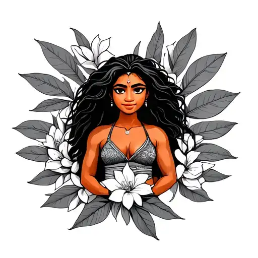 Moana and mental health  tattoo design idea