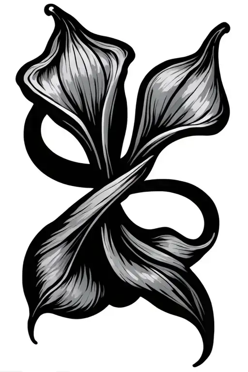 Calla Lilly infinity symbol tattoo design idea