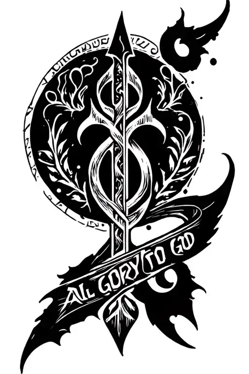 all glory to god symbol tattoo design idea