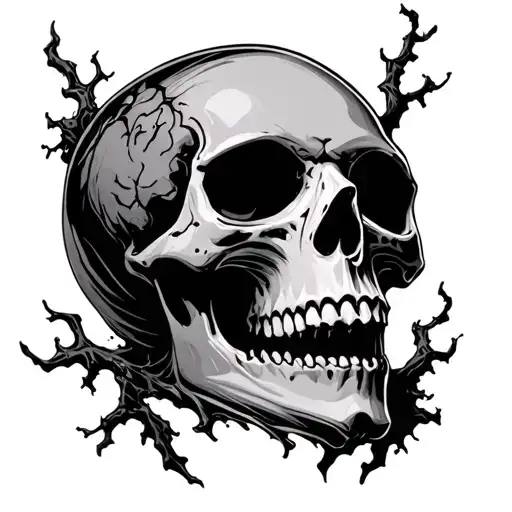 Ghost Skull tattoo design idea