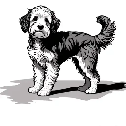 Goldendoodle tattoo design idea