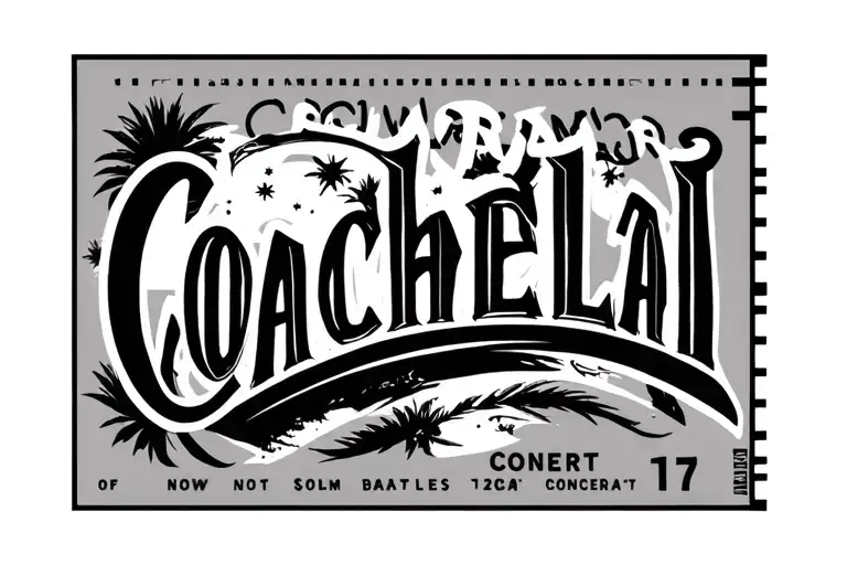 "Coachella" Concert Ticket tattoo design idea