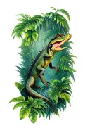 Rainforest with reptiles tattoo design idea