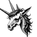 Unicorn Skull tattoo design idea