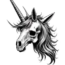 Unicorn Skull tattoo design idea