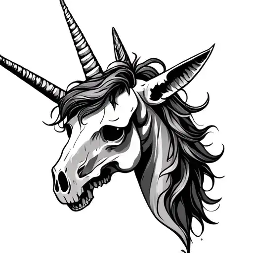 Unicorn Skull tattoo design idea