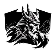 vikings warrior black tattoo design idea