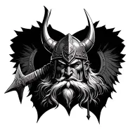 vikings warrior black tattoo design idea