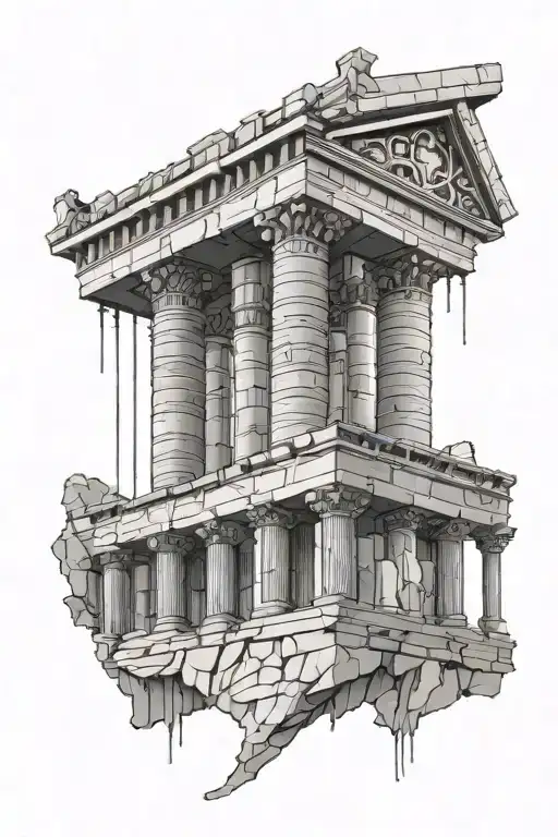 architecture some greek tattoo design idea
