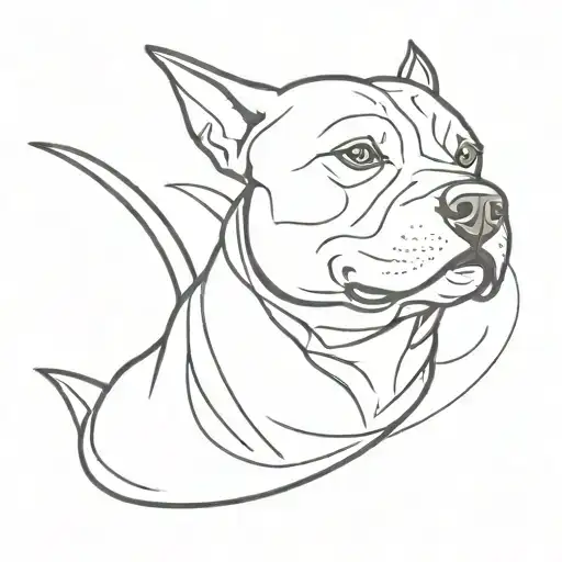 pit Bull shark fin tattoo design idea