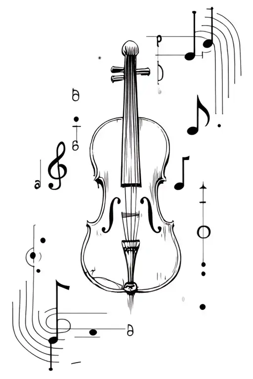 radiation Physics music notes violon atom tattoo design idea
