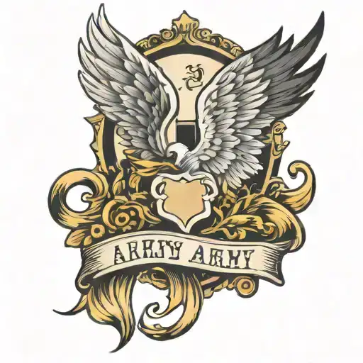 Bts army with wings tattoo design idea