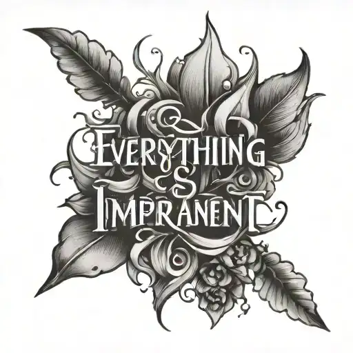 Quote "Everything is impermanent" tattoo design idea