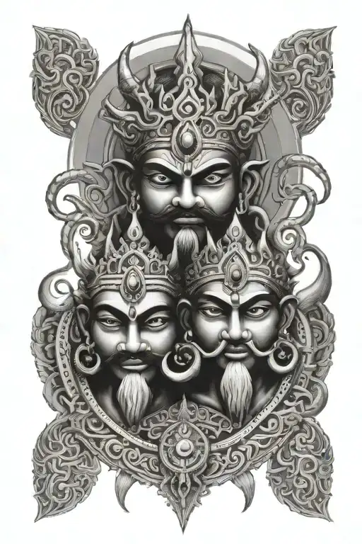 Ravana and shiva third eye tattoo design idea
