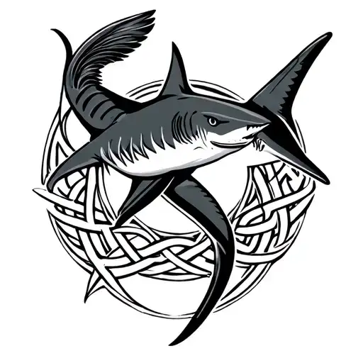 thresher shark celtic knot tattoo design idea