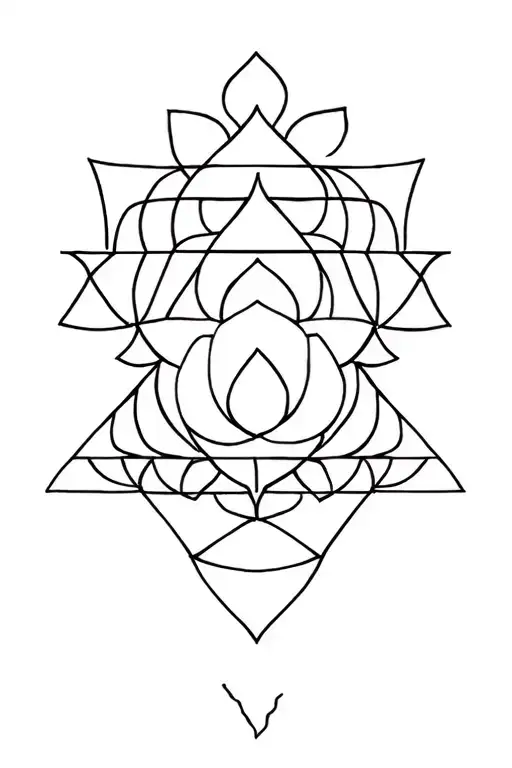 shri yantra mandala lotus geometric tattoo design idea