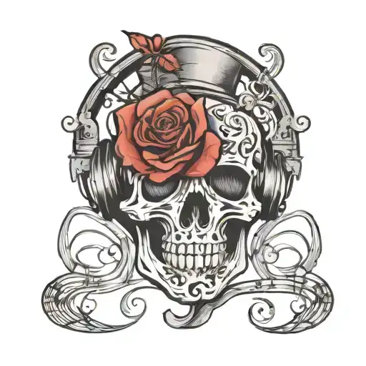 music of depression hard times tattoo design idea