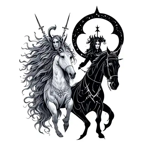 Aquarius And Sagittarius tattoo design idea