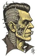 frankenstein with bold lines tattoo design idea