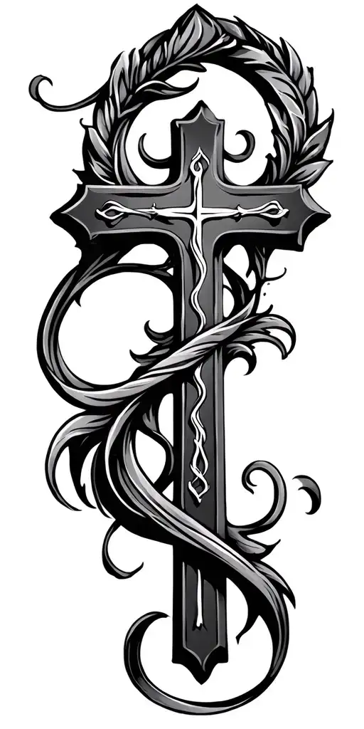 catholic cross tattoo design idea