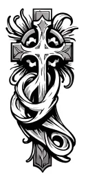 catholic cross tattoo design idea