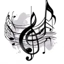 music note tattoo design idea