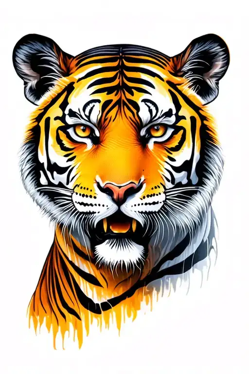 tiger face tattoo design idea