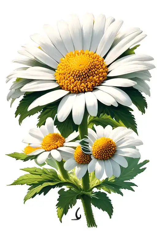 daisy with stem as fishing hook  tattoo design idea