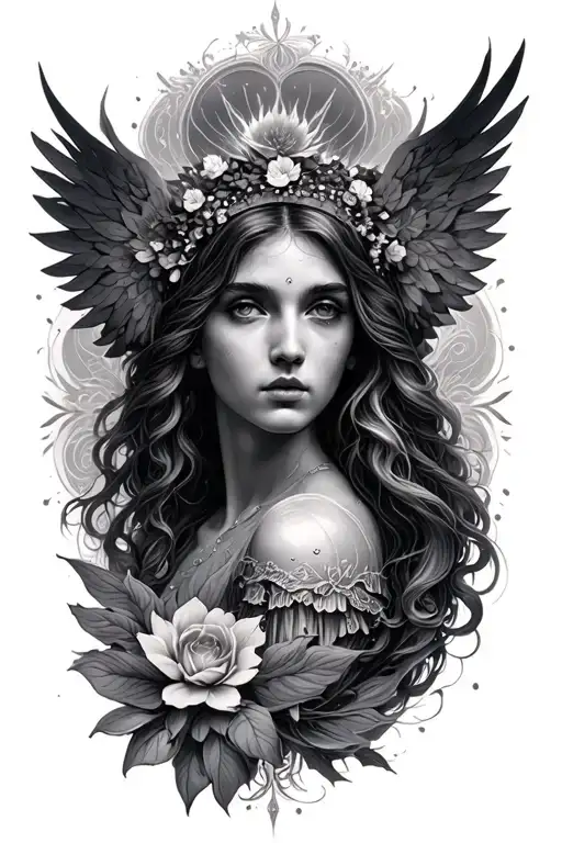 7 heavenly virtues tattoo design idea