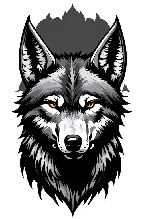 Viking, Forest, Wolf, Medved tattoo design idea