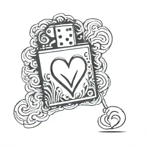 zippo lighter with heart tattoo design idea