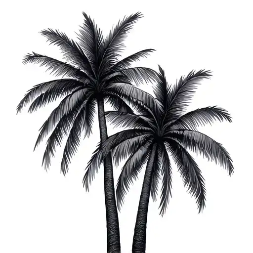 3 palm trees tattoo design idea