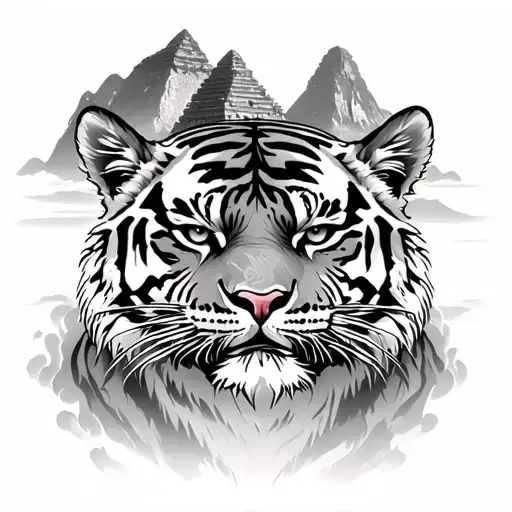 Machu Picchu and tigers tattoo design idea