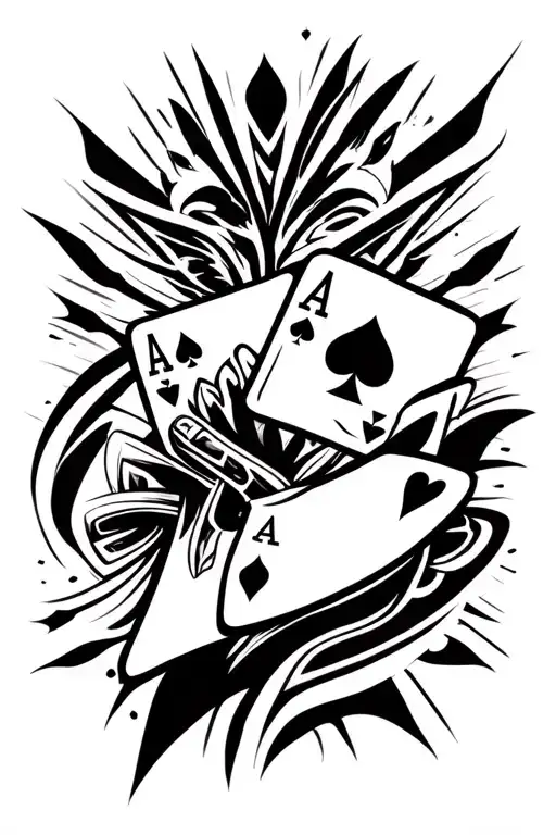 Gambling your life with playing tattoo design idea