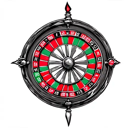 27 red roulette wheel tattoo design idea
