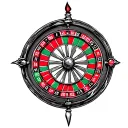 27 red roulette wheel tattoo design idea
