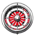 27 red roulette wheel tattoo design idea
