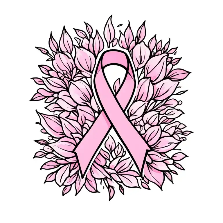 breast cancer awareness ribbon tattoo design idea