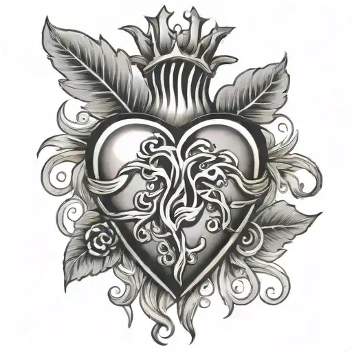 sacred heart tattoo design idea