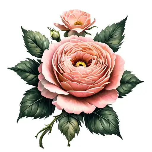 ranunculus flowers covering tattoo design idea