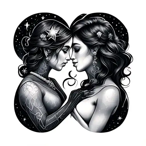 give me a tattoo represent you and me together forever infinity and beyond add feburaru and july stars. make it celictic tattoo design idea