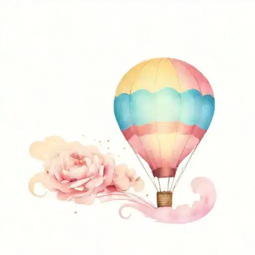 hot air balloon tattoo design idea