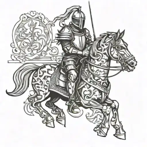 gothic knight tattoo design idea