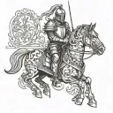 gothic knight tattoo design idea