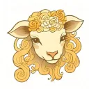 cute lamb face tattoo design idea