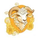 cute lamb face tattoo design idea